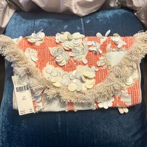 Anthropologie Sequin/Fringe Clutch || NWT